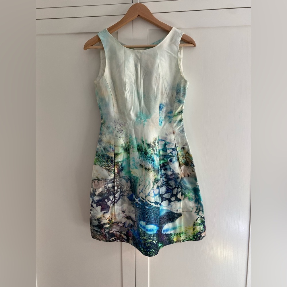 Zara Basics satin under the sea dress